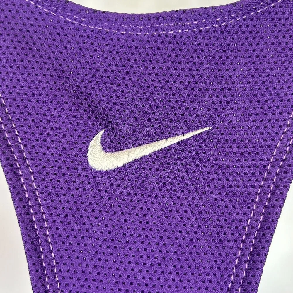 Nike Dri Fit Athletic Top L Purple Racer Back Inner Bra Stretch Activewear
